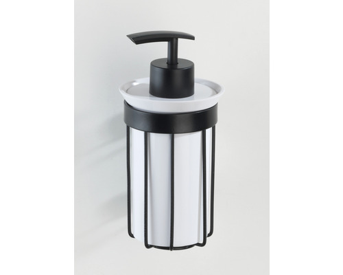 Dozator de săpun cu suport metalic pentru baie