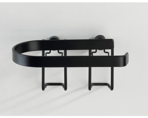 Raft negru de duș pentru montaj pe perete