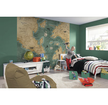 Fototapet vlies IAX6-0029 Into Adventure Old Travel Map 300x280 cm