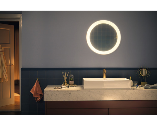 Set Philips Hue telecomandă și aplică oglindă cu LED integrat Adore 27W, Ø560 mm, pentru baie IP44, alb, conexiune Bluetooth & ZigBee