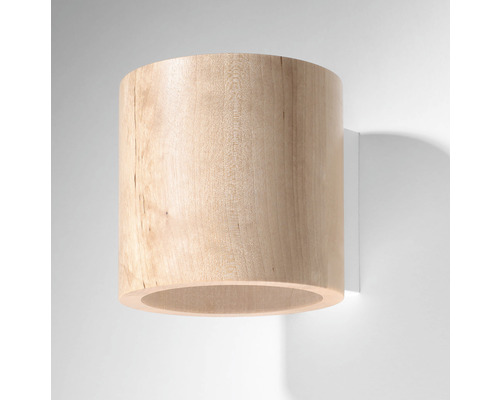 Lumină de perete cilindrică din lemn