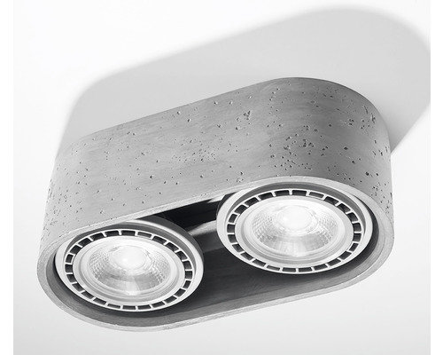 Lumină de tavan din beton cu două spoturi