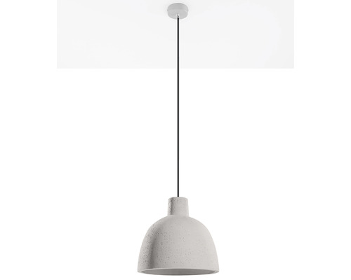 Lustr suspendat din beton cu cablu negru