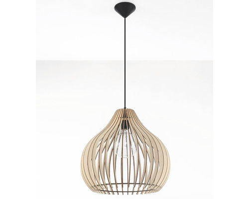 Lampa suspendată din lemn cu sursă de lumină