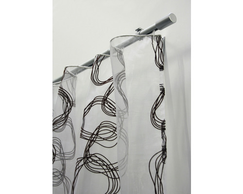 Perdea cu suspensie cu bucle și model pe bară de perdea