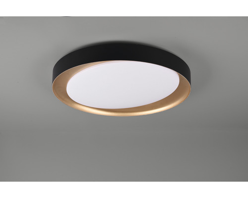 Plafonieră neagră cu accent auriu și difuzor alb