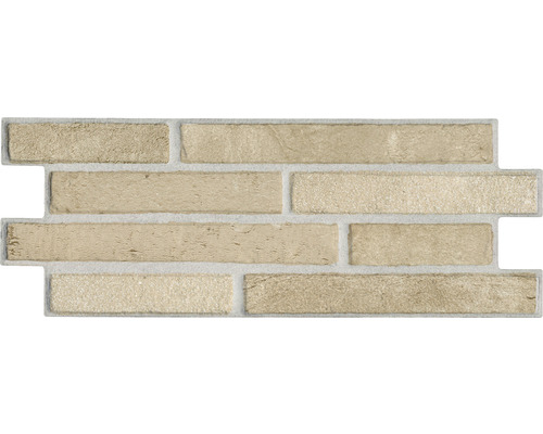 Cărămidă aparentă Klimex UltraStrong Long Brick Sahara crem 16,6x40 cm Placă de mozaic cu model de piatră dreptunghiulară