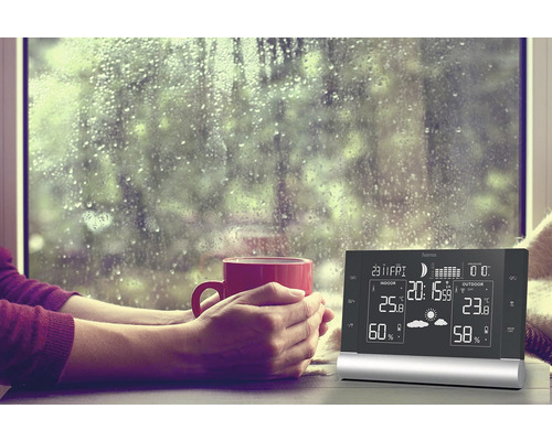 Stație meteo wireless Hama cu afișare a temperaturii interioare și exterioare și a umidității
