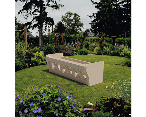 Jardinieră din lemn cu model grilaj în grădină