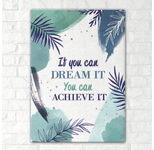 Imprimeu pe pânză cu citat motivațional și ilustrație cu plante
