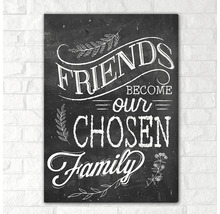 Tablou decorativ de perete cu inscripția Prietenii devin familie