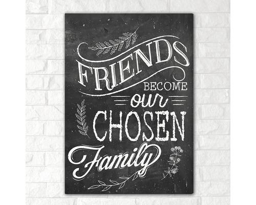 Tablou decorativ de perete cu inscripția Prietenii devin familie