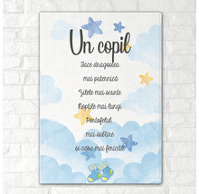 Tablou decorativ cu motiv pentru copii și text în limba română
