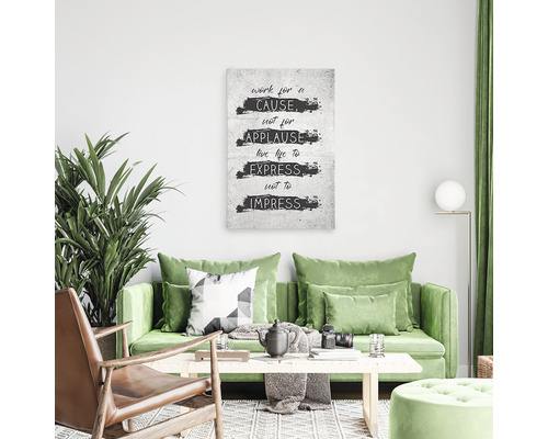 "Decoratiune decorativă de perete cu citatul: Muncește pentru o cauză, nu pentru aplauze