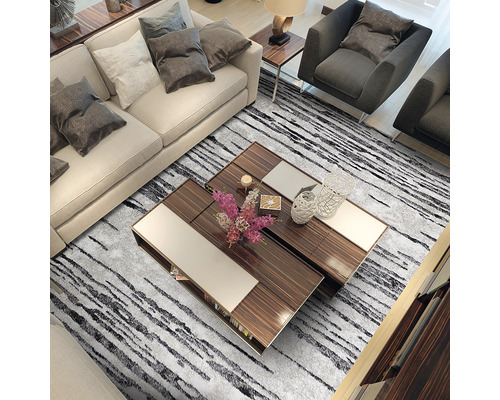 Living cu canapea, fotolii și covor cu model