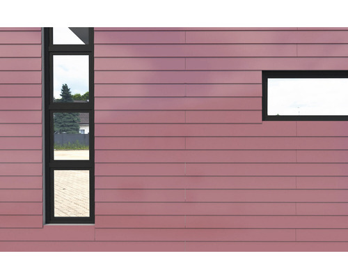 Fațadă cu panouri orizontale și ferestre