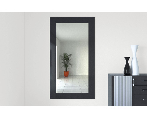 Oglindă dreptunghiulară cu ramă pe perete în hol