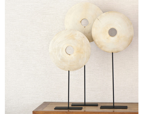 Discuri decorative din lemn pe suporturi pentru decoratiuni interioare