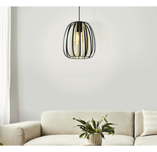 Lumină suspendată cu design cu șipci din metal