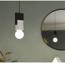 Lampa suspendată cu design geometric și bec rotund