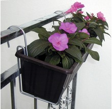 Jardinieră cu flori pe o balustradă