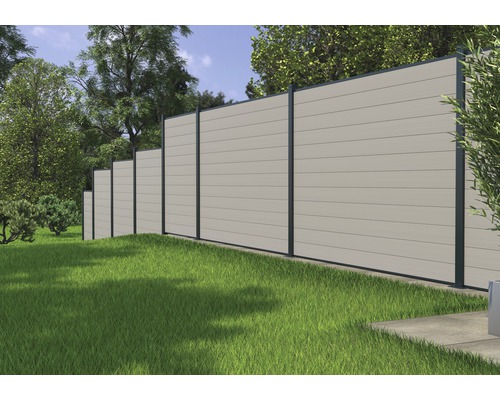 Gard de grădină din plastic cu cadru metalic în aer liber