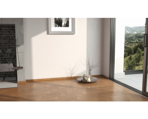 Cameră luminoasă cu podea din lemn, șemineu și ușă de terasă.