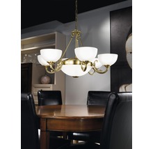 Lustră Savoy E14 max. 6x40W + E27 max. 2x60W, bronz/alb satinat