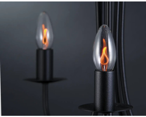 Două becuri clare cu efect de flacără pe un sfeșnic