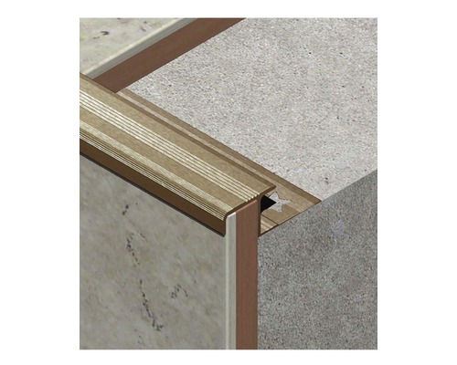 Protecție trepte ceramice din aluminiu eloxat 10x16 mm 2,5 m mm bronz satinat LDA105.92