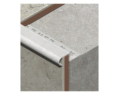 Protecție rotunjită pentru trepte ceramice din aluminiu eloxat 10x18 mm 2,5 m argintiu satinat LRA105.81 Protecție rotunjită pentru trepte ceramice din aluminiu eloxat 10x18 mm 2,5 m argintiu satinat LRA105.81