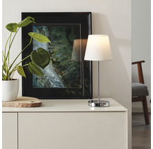 Veioză cu picior înalt Kasha E14 max. 1x40W, alb/crom