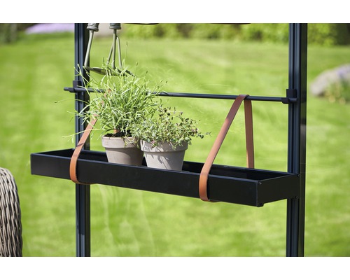 Seră de grădină cu jardiniere și suport din piele