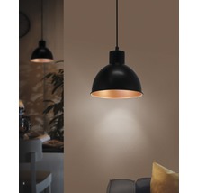 Lumină suspendată neagră cu interior