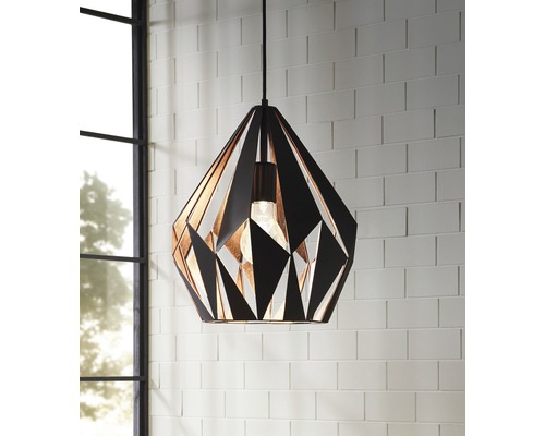 Lampa suspendată geometrică din metal cu un bec