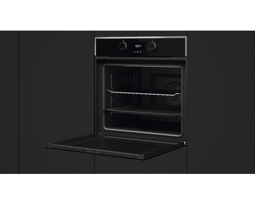 Cuptor încorporabil cu ușa deschisă, cu grătar și tavă de copt