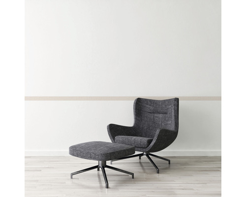 Fotoliu cu taburet pe bază rotativă în sufragerie