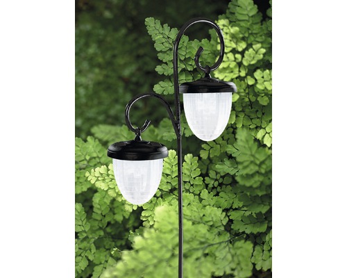 Lampa de grădină cu două lumini pe o tijă