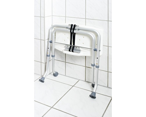 Scaun de duș pliabil din aluminiu și plastic pentru baie