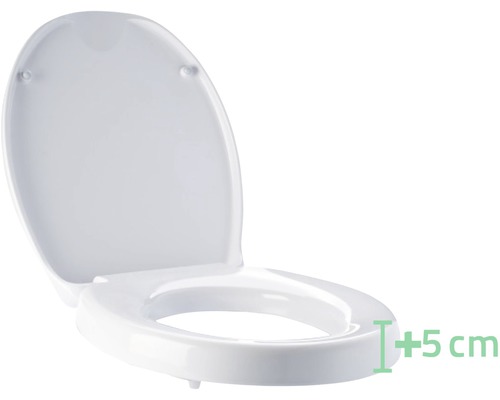 Capac de toaletă ridicat cu o elevație de 5 cm.
