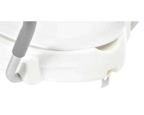 Vizualizare detaliată a unui înălțător de toaletă cu mânere