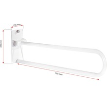 Suport de sprijin rabatabil Ridder, 76 cm, alb