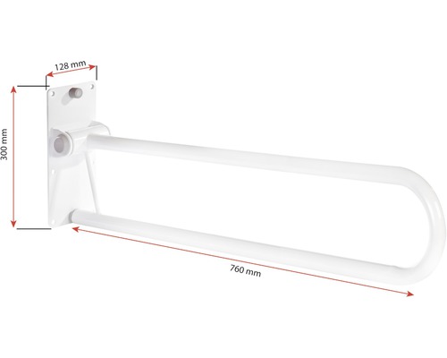 Bară de sprijin pentru montare pe perete cu dimensiunile 760 mm x 300 mm