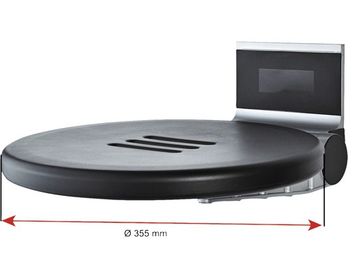 Scaun de duș cu un diametru de 355 milimetri pentru montare pe perete