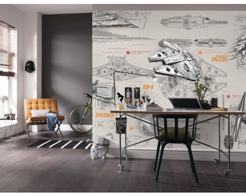 Birou cu tapet Star Wars, birou și scaun