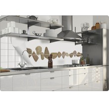 Protecție perete bucătărie cu motiv de piatră într-o bucătărie modernă