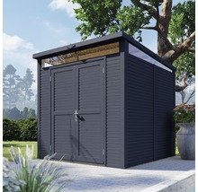 Cabină de grădină cu ușă dublă și luminator pentru unelte și mobilier de grădină