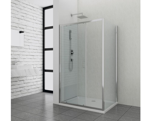 Cabină de duș cu ușă glisantă în baie