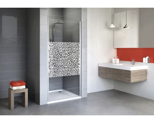 Ușă duș rotativă pentru nişă Schulte Alexa Style 2.0, 80x192 cm, sticlă securizată Terazzo, profil alunatur