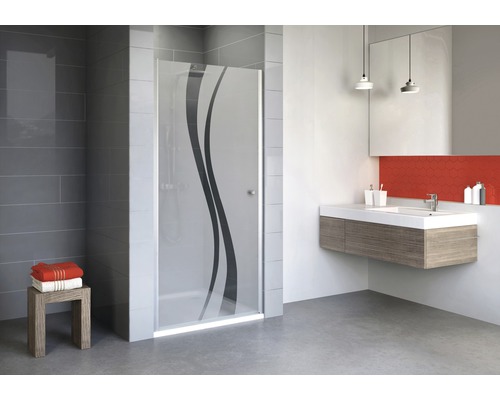 Ușă duș rotativă pentru nişă Schulte Alexa Style 2.0, 80x192 cm, sticlă securizată Liane, profil alunatur